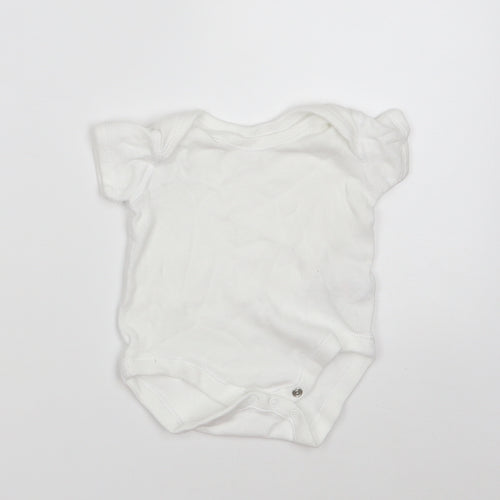 Matalan Baby White  100% Cotton Babygrow One-Piece Size 0-3 Months  Button