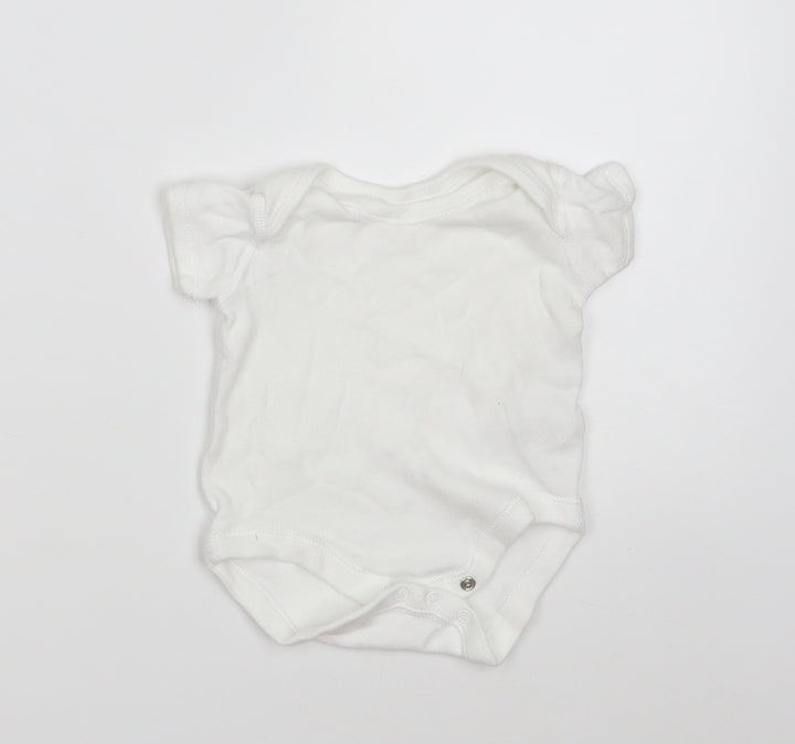 Matalan Baby White  100% Cotton Babygrow One-Piece Size 0-3 Months  Button