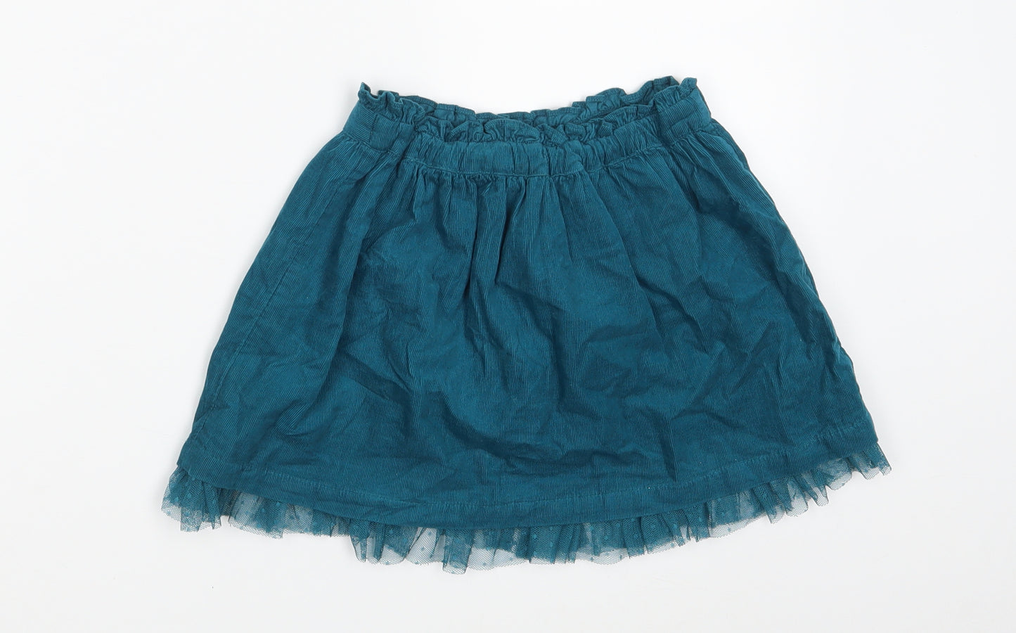 Marks and Spencer Girls Blue  Cotton Mini Skirt Size 3-4 Years  Regular