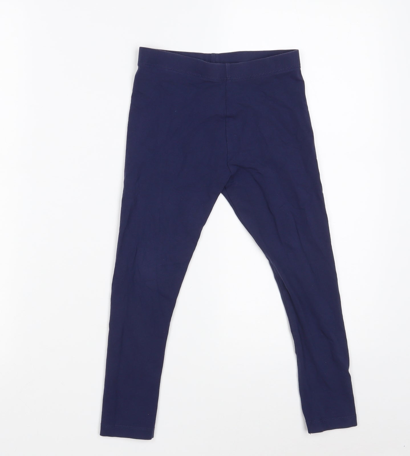 Marks and Spencer Girls Blue  Cotton Jegging Trousers Size 6-7 Years  Slim  - Inside leg 17in