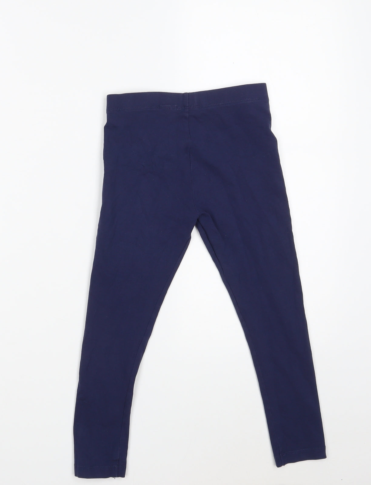 Marks and Spencer Girls Blue  Cotton Jegging Trousers Size 6-7 Years  Slim  - Inside leg 17in