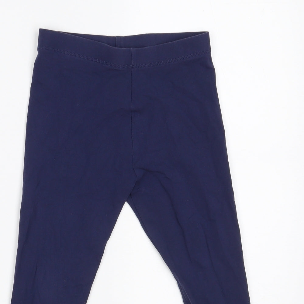 Marks and Spencer Girls Blue  Cotton Jegging Trousers Size 6-7 Years  Slim  - Inside leg 17in