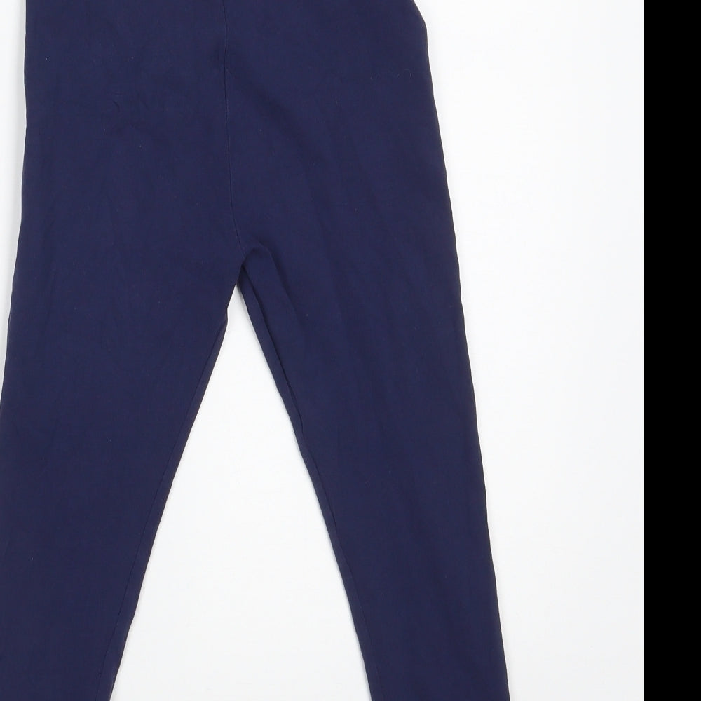 Marks and Spencer Girls Blue  Cotton Jegging Trousers Size 6-7 Years  Slim  - Inside leg 17in