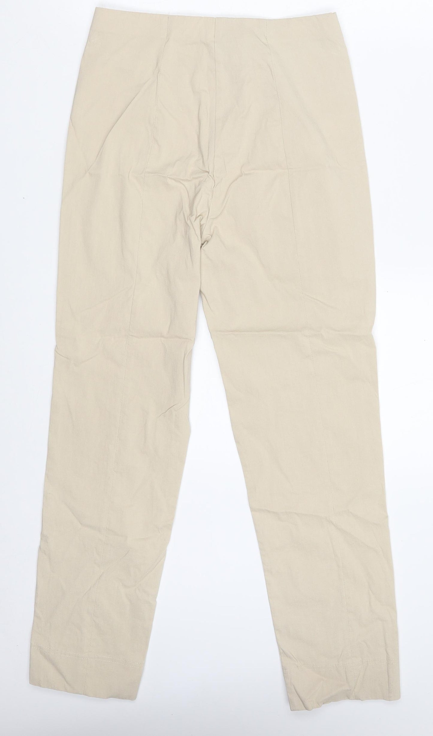 Pomodoro Womens Beige  Viscose Capri Trousers Size 10 L26 in Slim