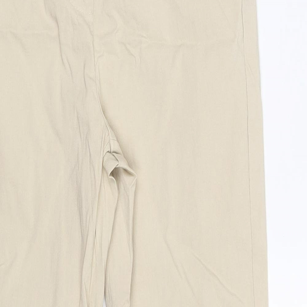 Pomodoro Womens Beige  Viscose Capri Trousers Size 10 L26 in Slim
