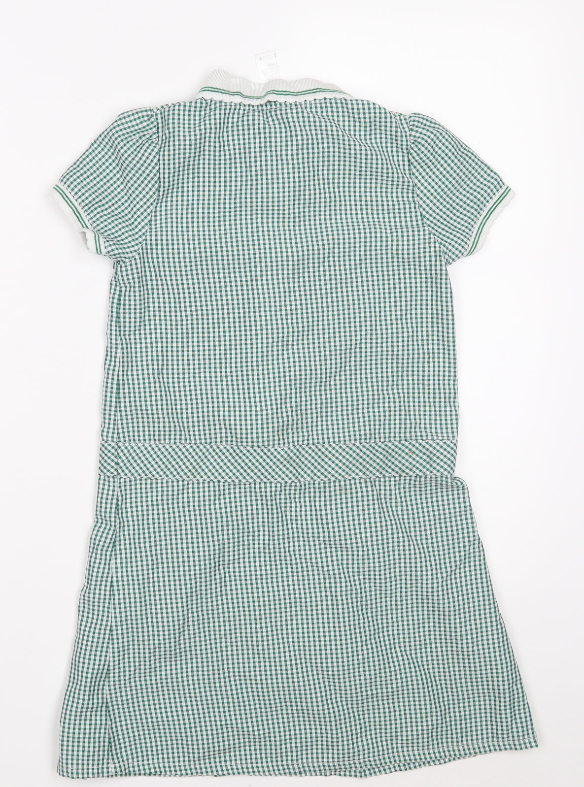 F&F Girls Green Check Polyester A-Line  Size 6-7 Years  Collared Zip