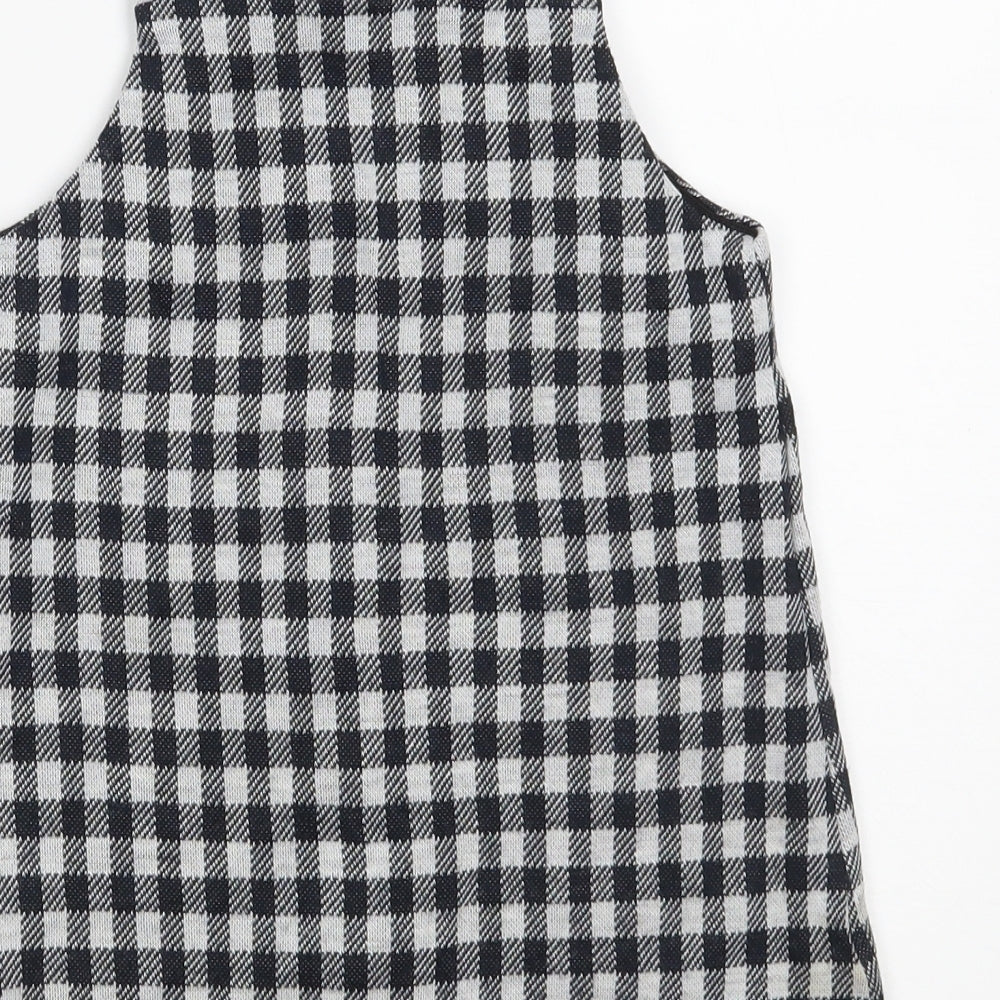 F&F Girls Black Geometric Acrylic Pencil Dress  Size 4-5 Years  Square Neck