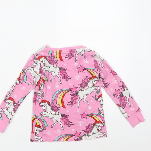 NEXT Girls Pink Animal Print 100% Cotton Top Pyjama Top Size 3 Years   - Unicorn