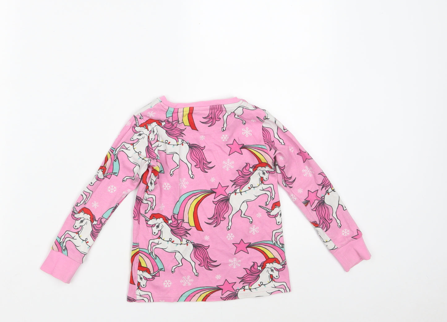 NEXT Girls Pink Animal Print 100% Cotton Top Pyjama Top Size 3 Years   - Unicorn