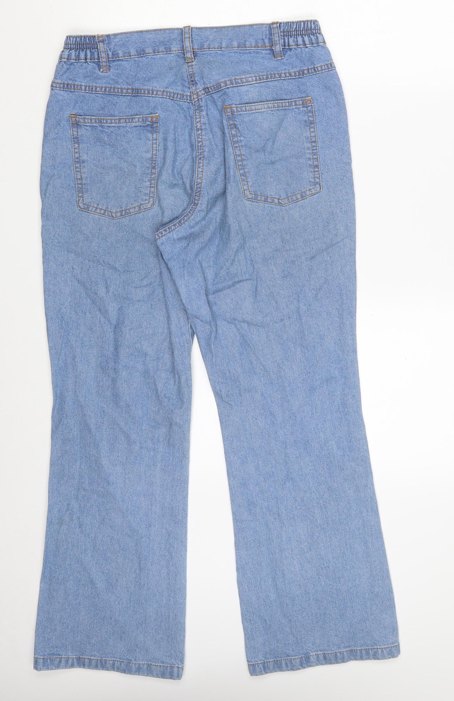 Being Casual Womens Blue  Cotton Bootcut Jeans Size 12 L27 in Regular Zip