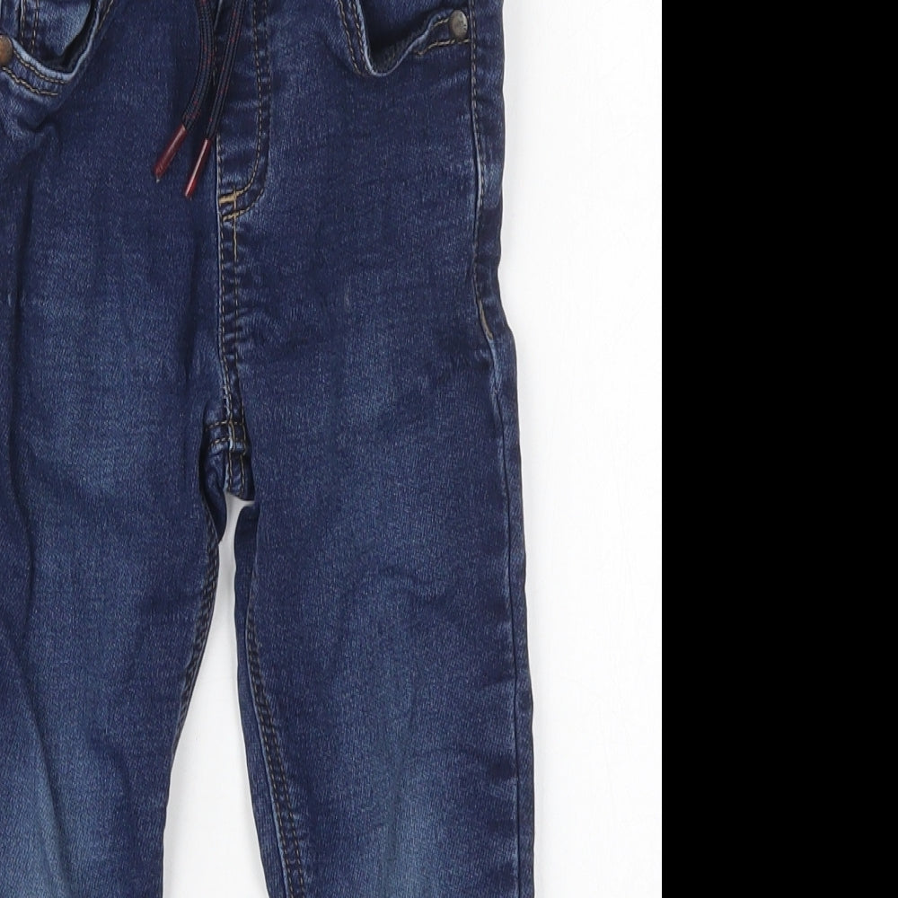 NEXT Boys Blue  Cotton Tapered Jeans Size 3-4 Years  Regular Drawstring