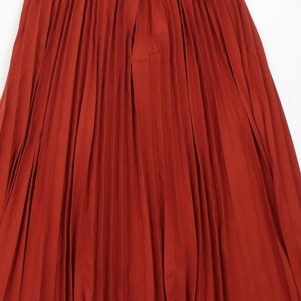 SheIn Girls Red  Polyester Pleated Skirt Size 13-14 Years  Regular  - Rust Coloured