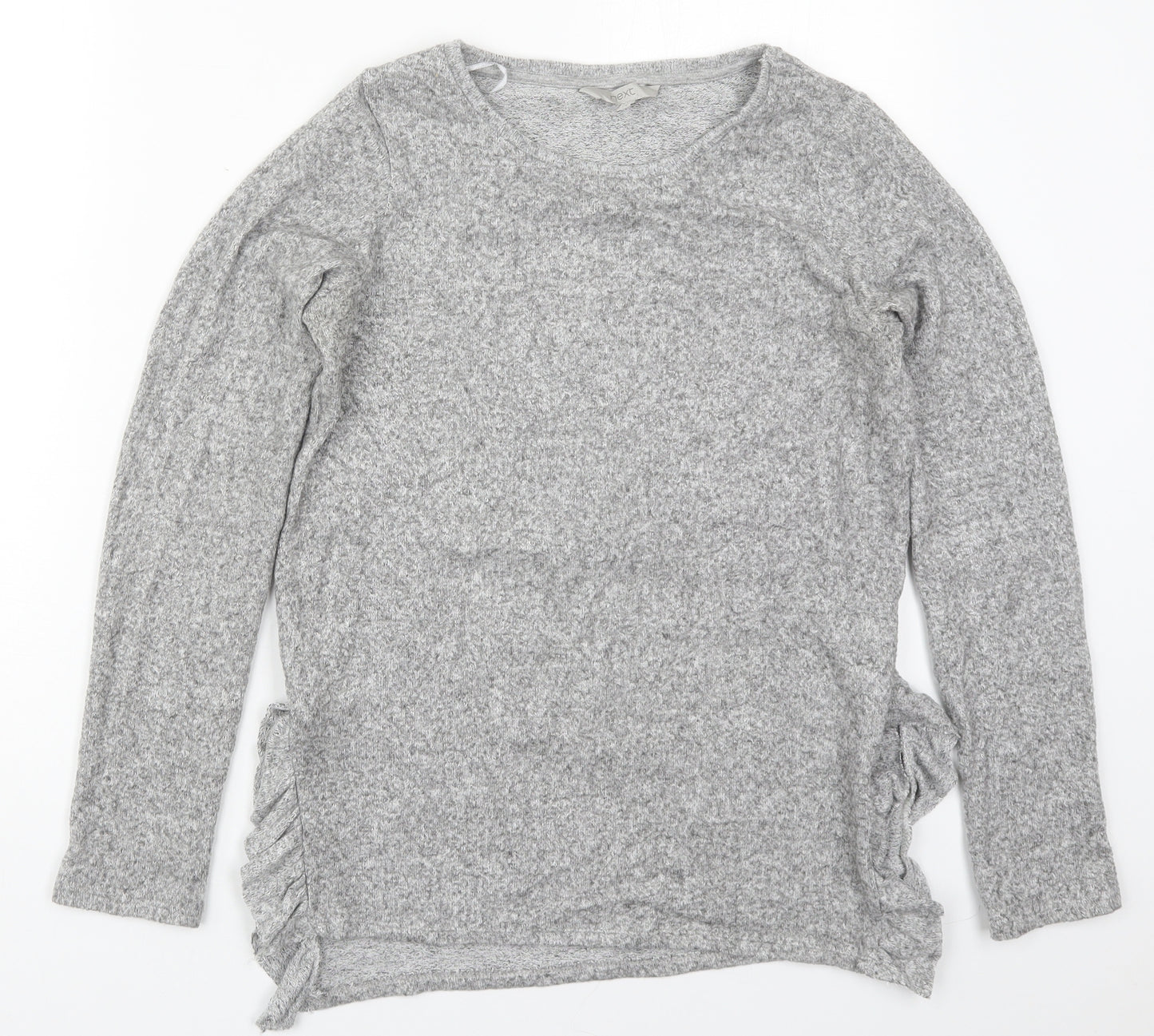 NEXT Womens Grey  Viscose Basic T-Shirt Size 6 Crew Neck