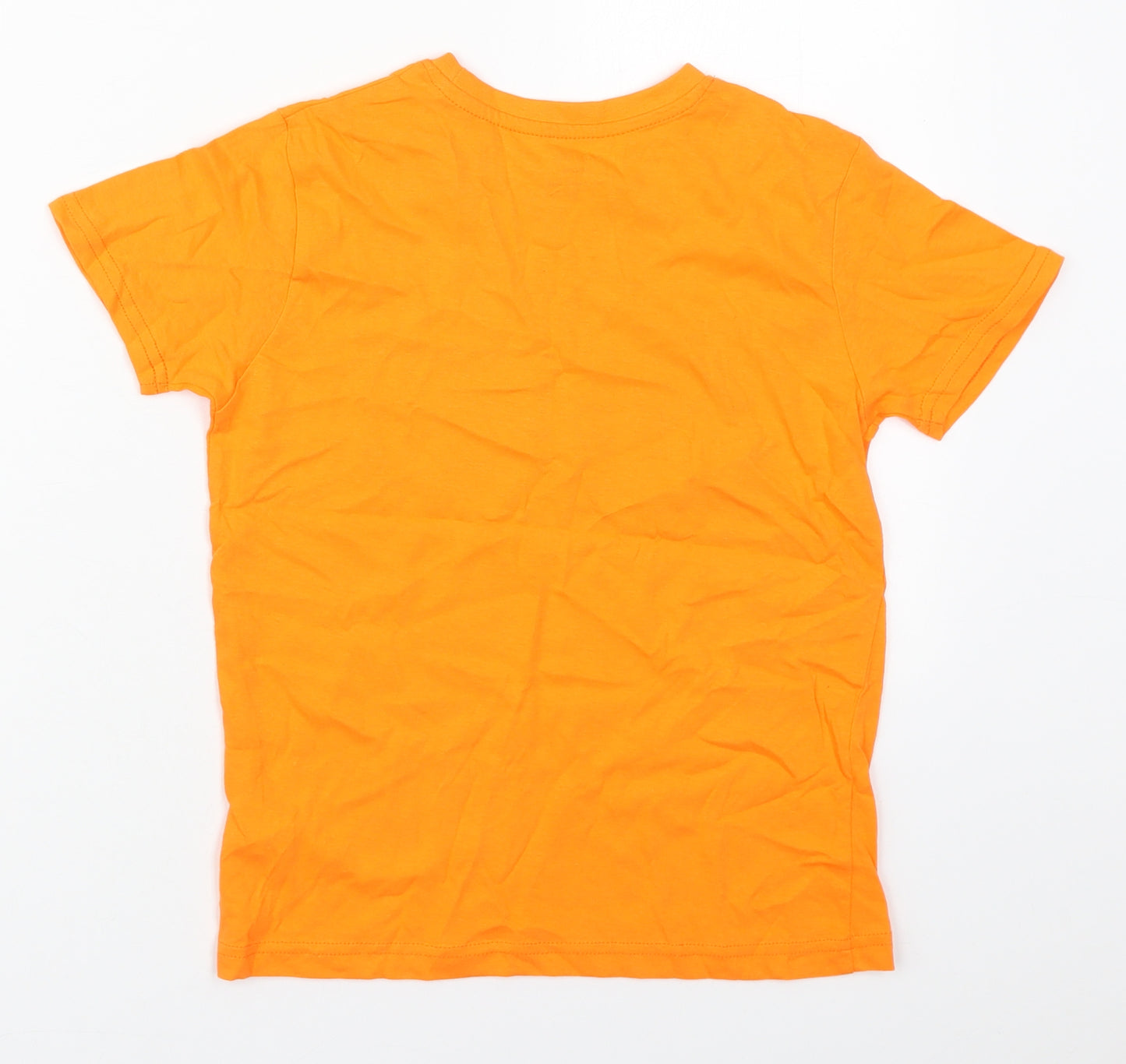 Primark Boys Orange  Cotton Basic T-Shirt Size 8-9 Years Crew Neck Pullover - Like a Boss