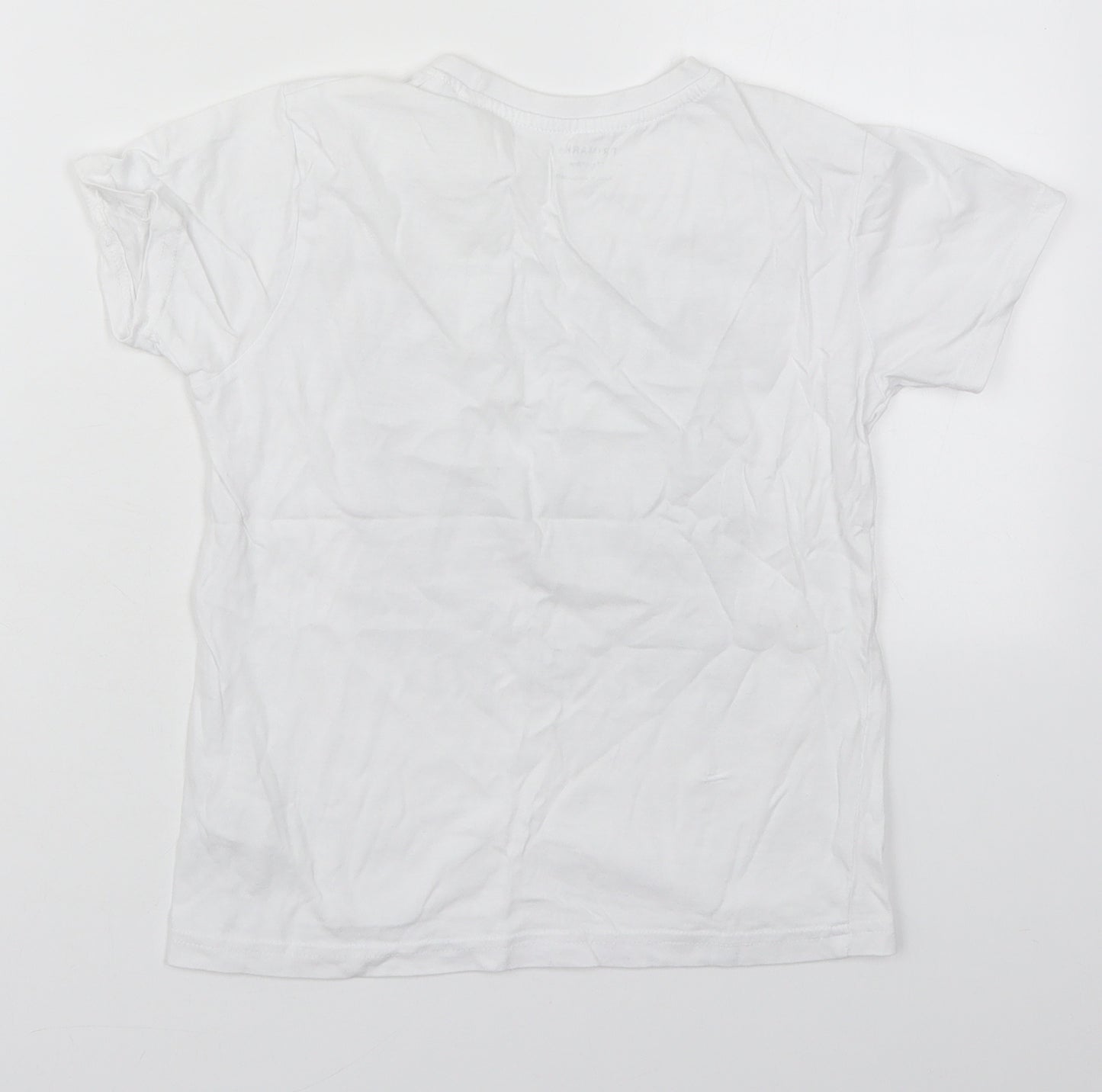 Primark Boys White  Cotton Basic T-Shirt Size 7-8 Years Crew Neck Pullover - Brooklyn New York