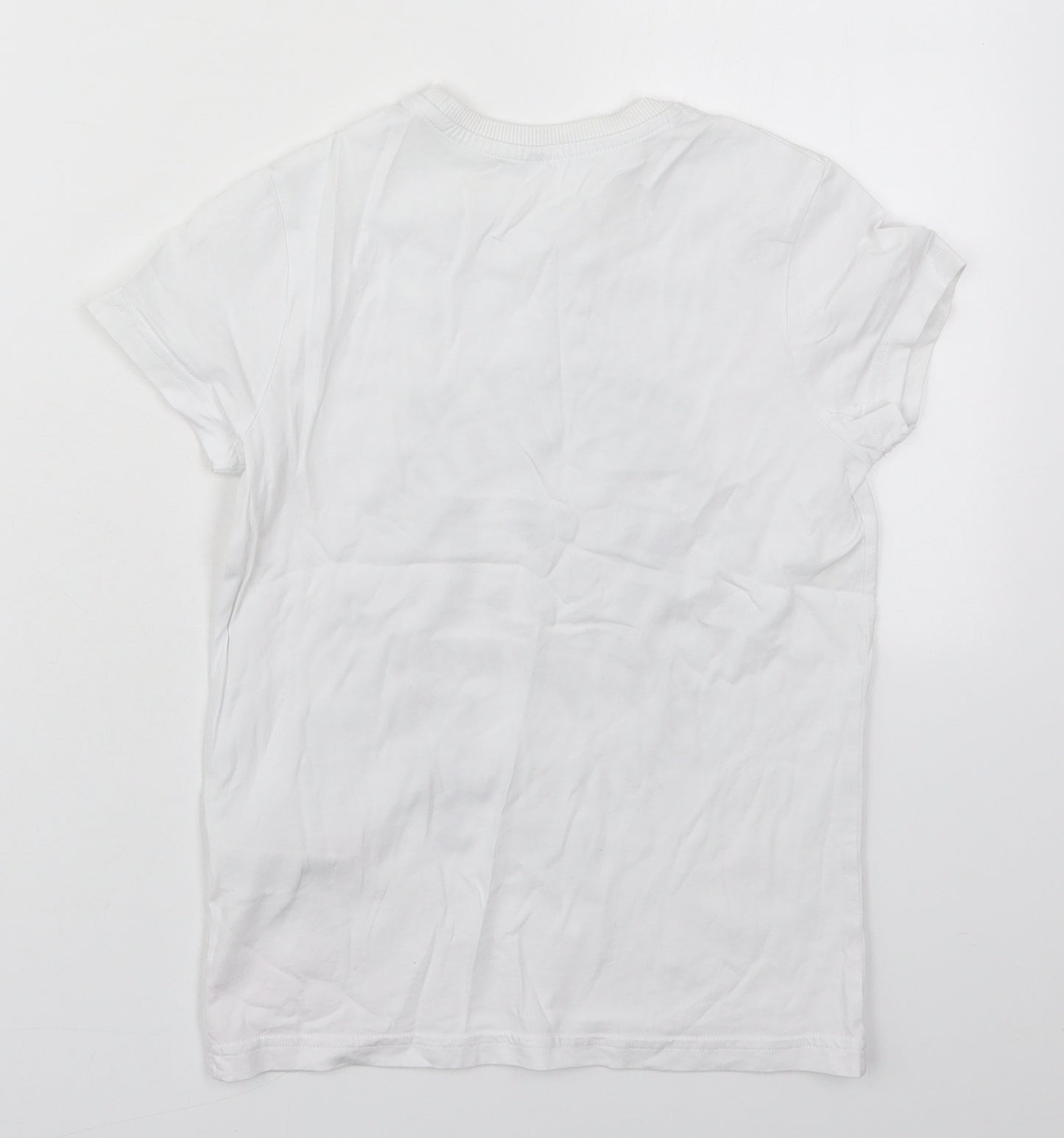 Marks and Spencer Boys White  Cotton Basic T-Shirt Size 5-6 Years Roll Neck Pullover - NYC Highway