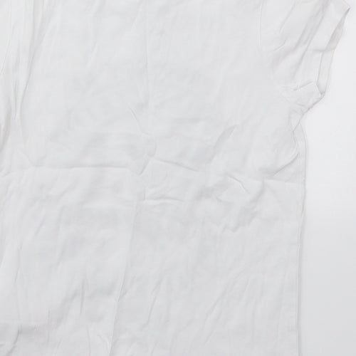 Marks and Spencer Boys White  Cotton Basic T-Shirt Size 5-6 Years Roll Neck Pullover - NYC Highway