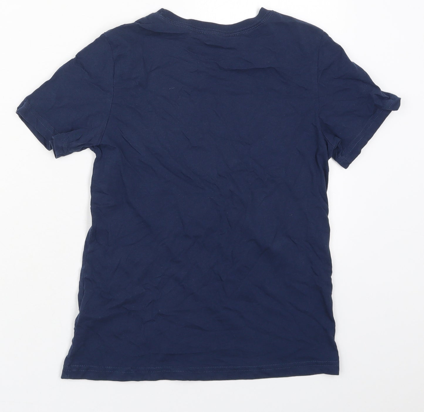 H&M Boys Blue  Cotton Basic T-Shirt Size 9-10 Years Crew Neck Pullover - Gaming Just 5 More Minutes