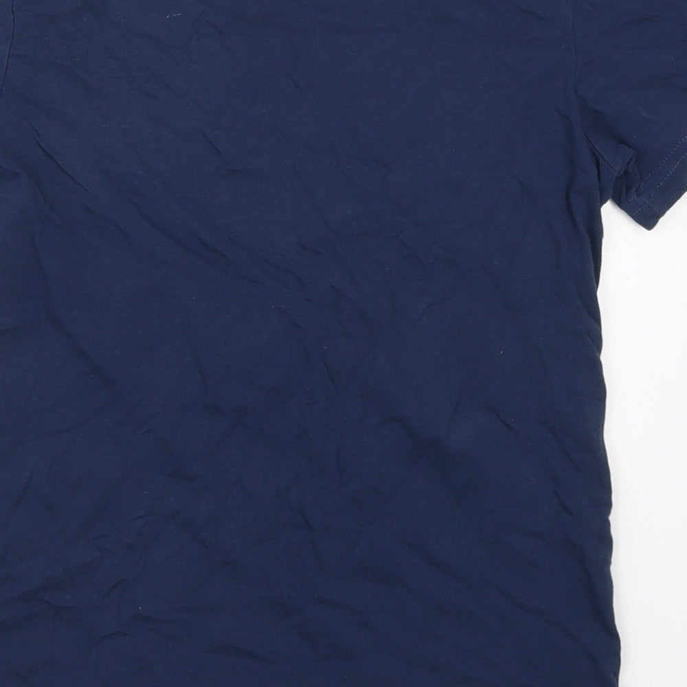 H&M Boys Blue  Cotton Basic T-Shirt Size 9-10 Years Crew Neck Pullover - Gaming Just 5 More Minutes