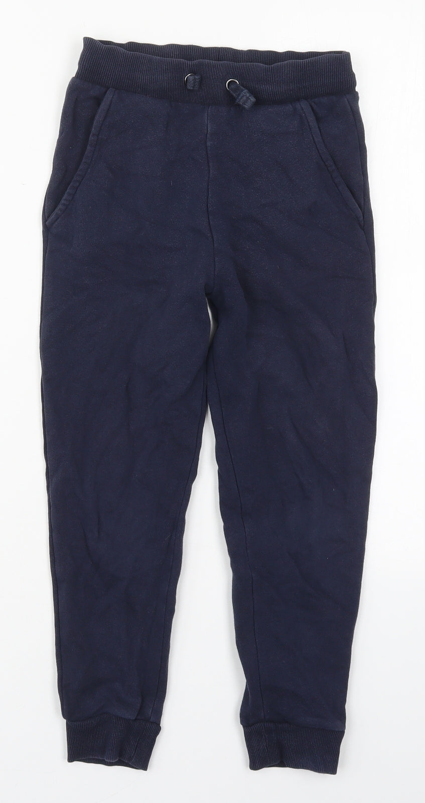 Marks and Spencer Boys Blue  Cotton Sweatpants Trousers Size 7-8 Years  Regular Drawstring