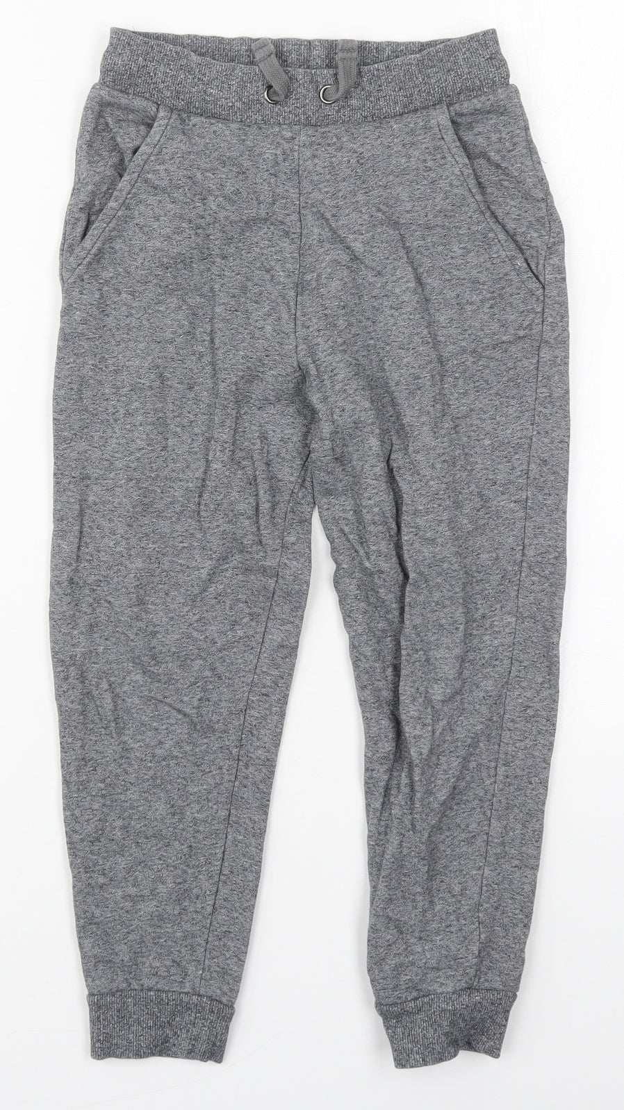 Marks and Spencer Boys Grey  Cotton Sweatpants Trousers Size 7-8 Years  Regular Drawstring
