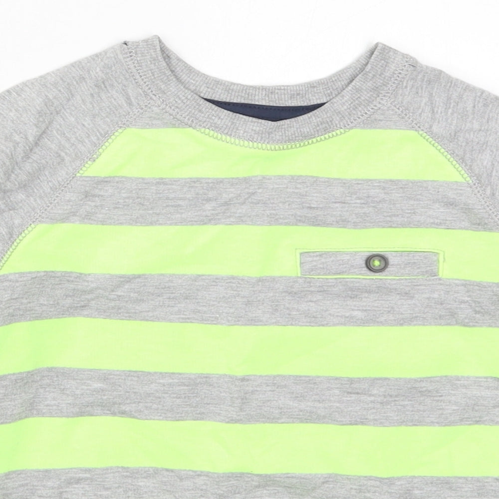 Matalan Boys Grey Striped Cotton Pullover Sweatshirt Size 5 Years  Pullover - Yellow