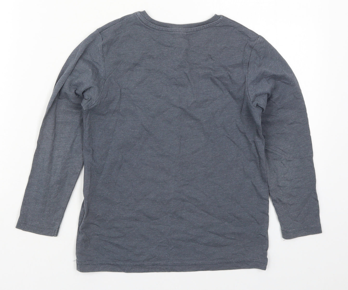 Marks and Spencer Boys Grey  Cotton Basic T-Shirt Size 5-6 Years Crew Neck Pullover - Minecraft