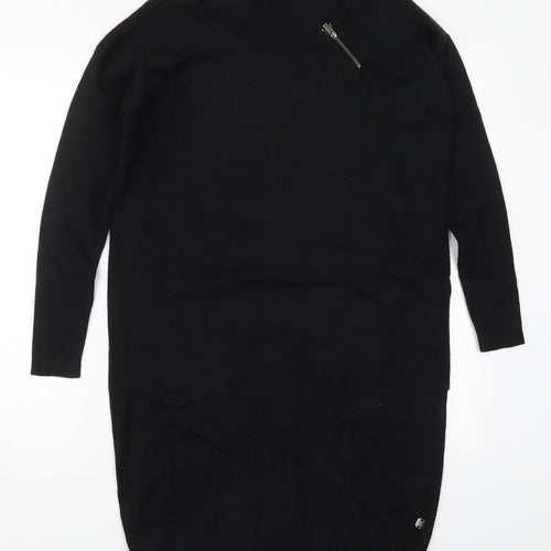 In Town Womens Black Round Neck  Viscose Pullover Jumper Size S