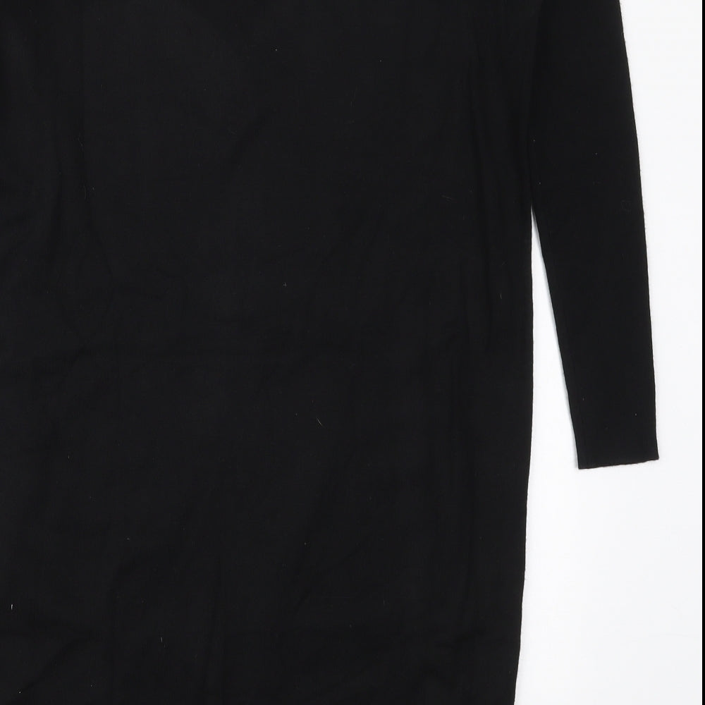 In Town Womens Black Round Neck  Viscose Pullover Jumper Size S