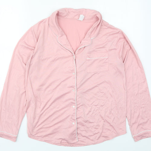 Flora Womens Pink Solid Viscose Top Pyjama Top Size S  Button