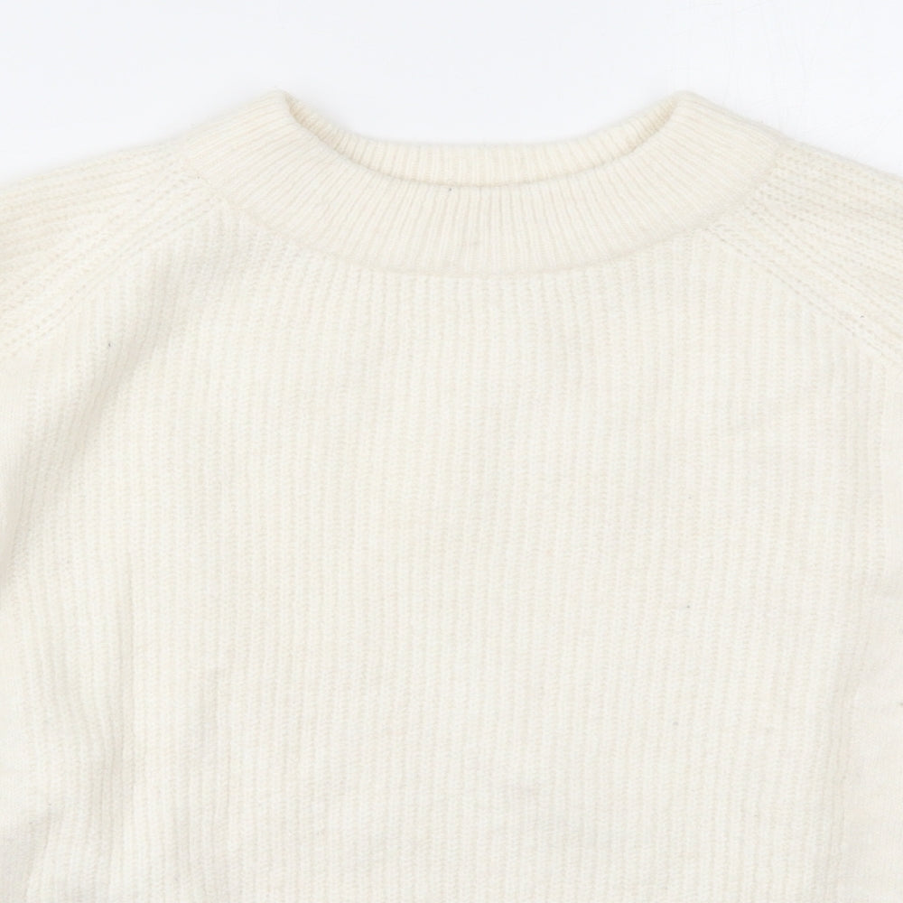 Marks and Spencer Womens Ivory Round Neck  Acrylic Pullover Jumper Size M
