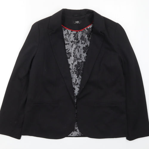 Wallis Womens Black  Polyester Jacket Blazer Size 12