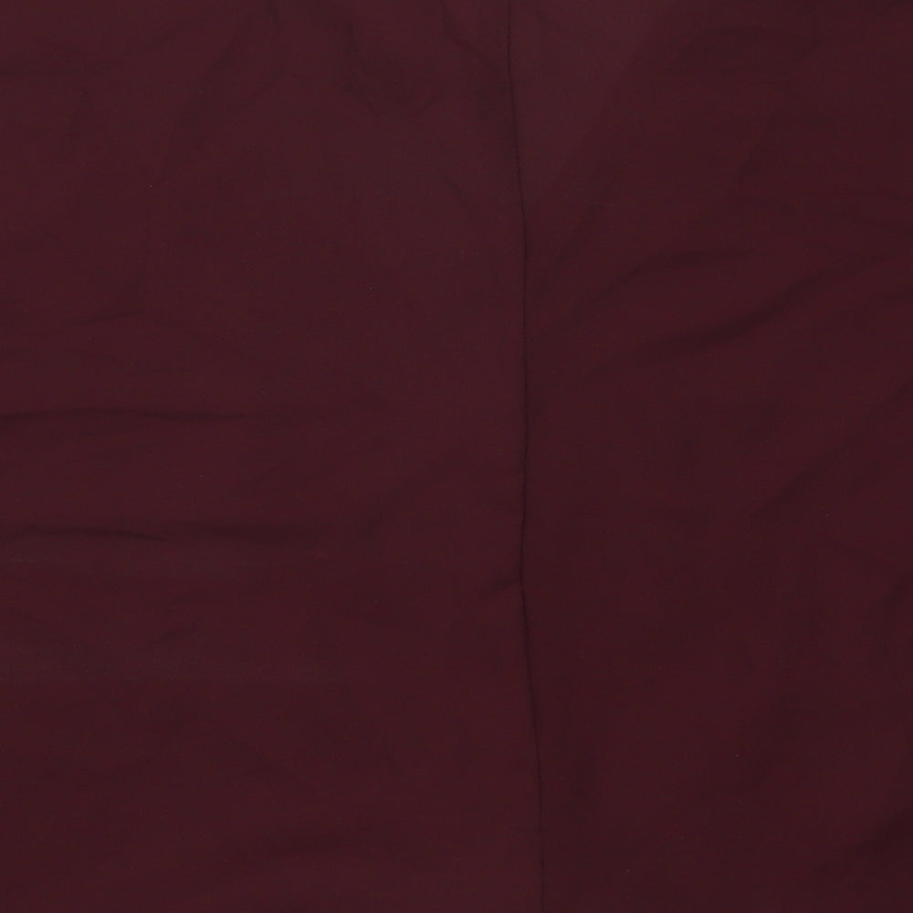 New Look Womens Red  Polyester Basic Blouse Size 8 V-Neck - Burgundy