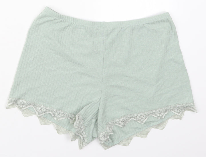Dunnes Womens Green Polyester Sweat Shorts Size S L3 in Regular - Pyjama Shorts