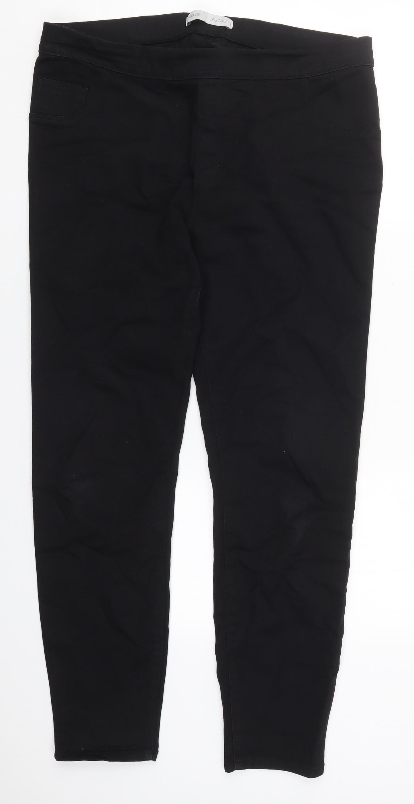 George Womens Black  Cotton Jegging Jeans Size 16 L28 in Regular