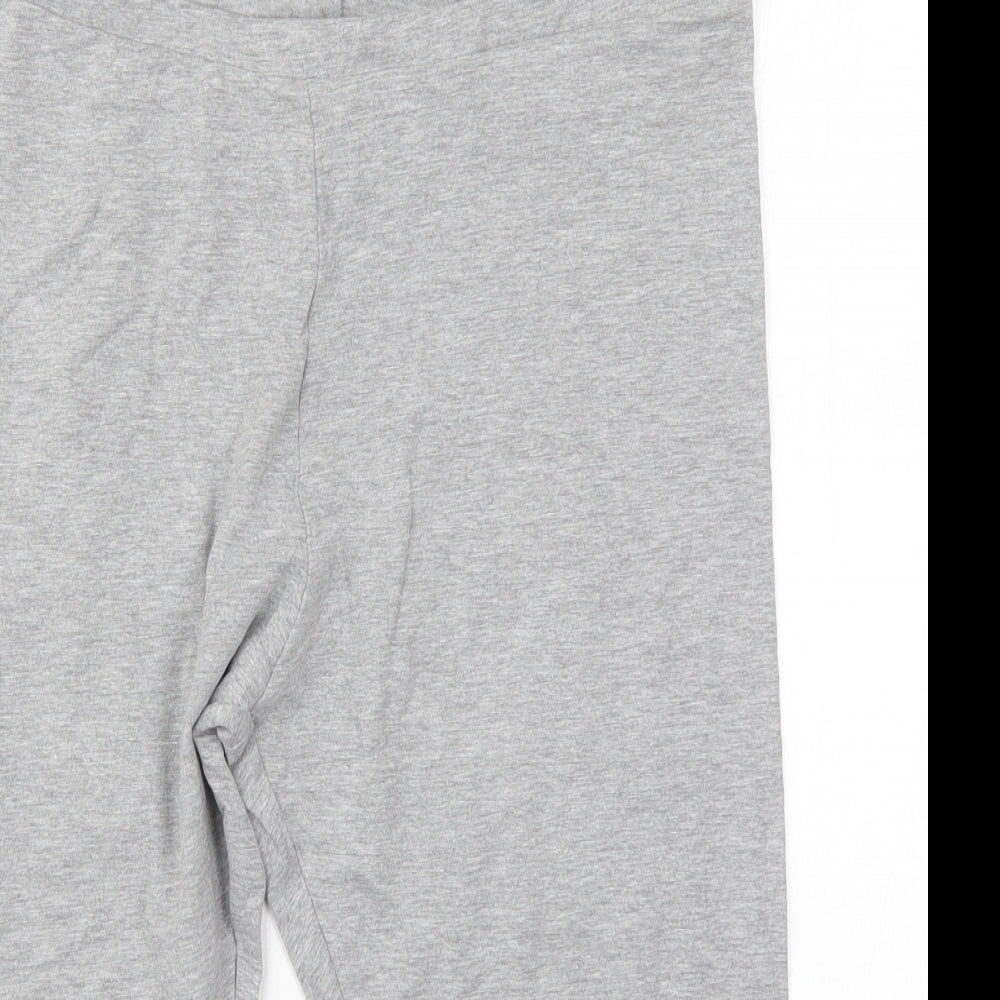 Primark Womens Grey  Cotton Cropped Leggings Size 14