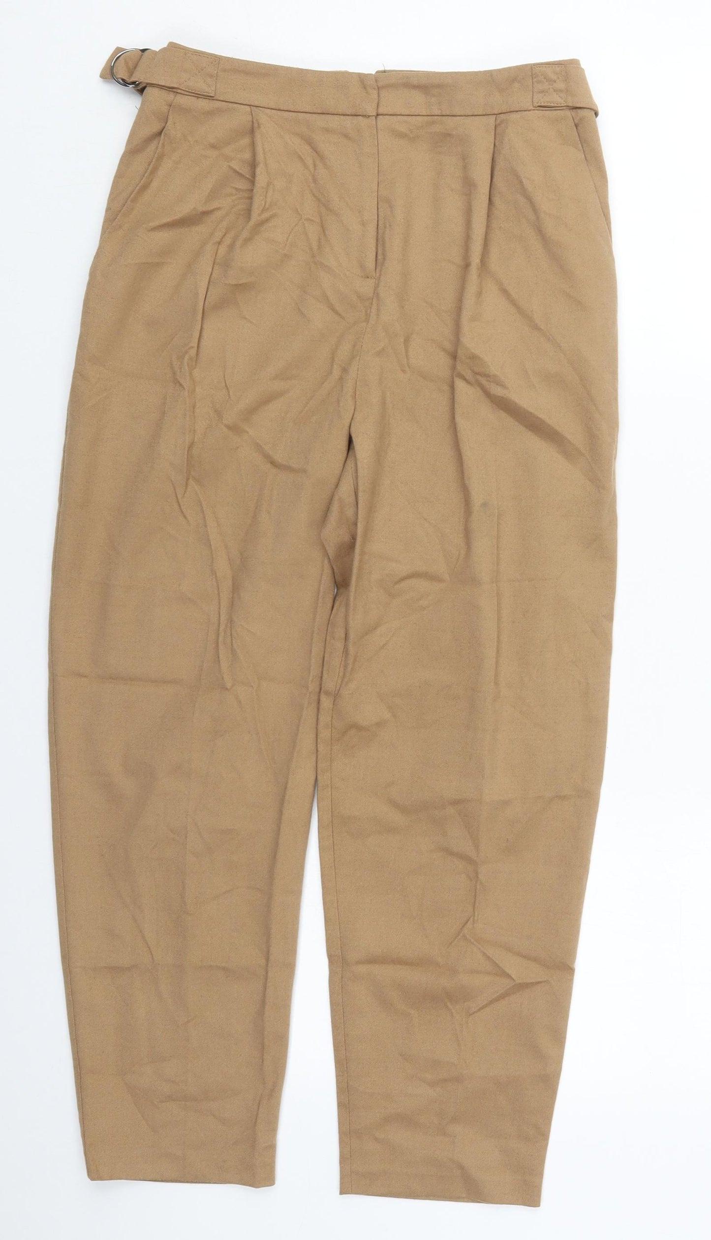 Topshop Womens Brown  Polyester Trousers  Size 6 L24 in Regular Hook & Eye
