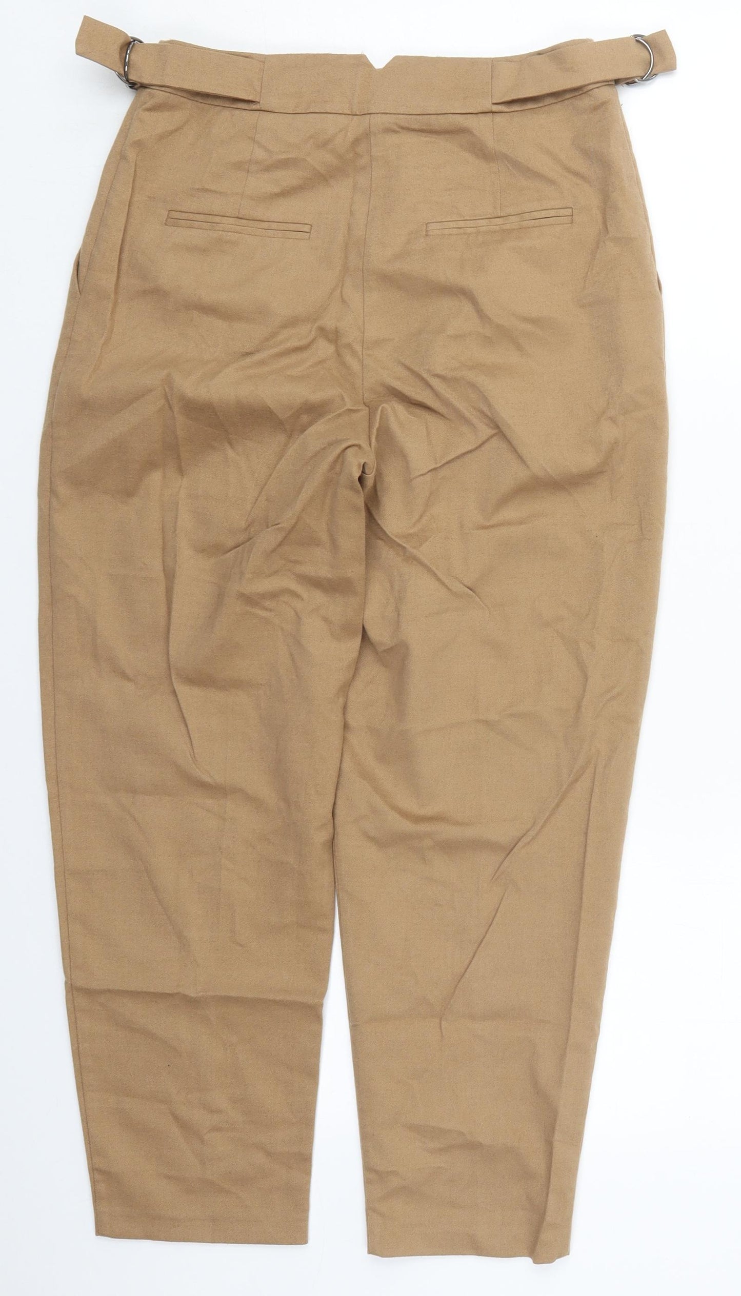 Topshop Womens Brown  Polyester Trousers  Size 6 L24 in Regular Hook & Eye