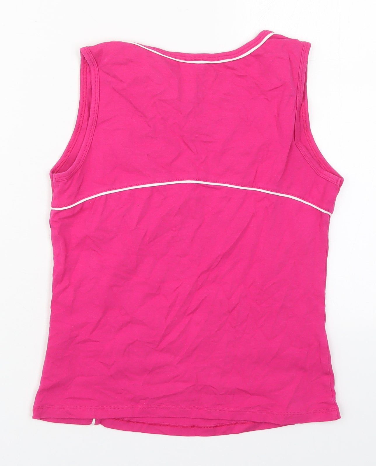 Marks and Spencer Womens Pink  Cotton Basic Tank Size 12 Round Neck Pullover