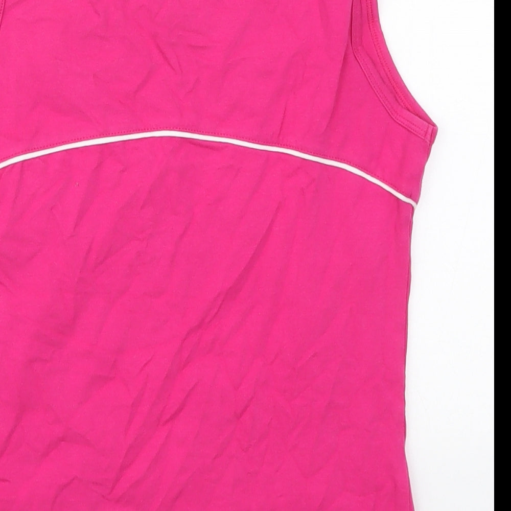 Marks and Spencer Womens Pink  Cotton Basic Tank Size 12 Round Neck Pullover