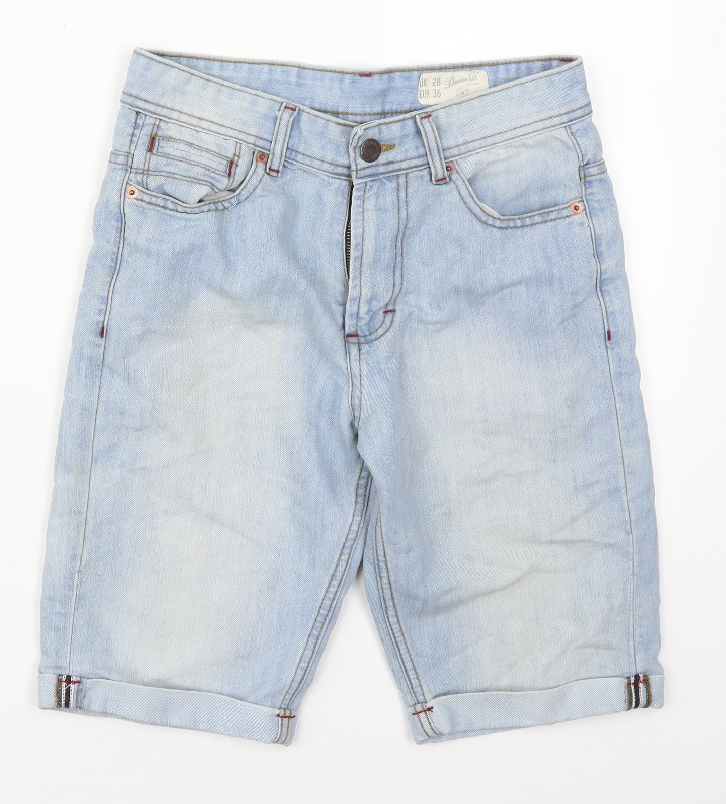 Denim Co Mens Blue  Cotton Bermuda Shorts Size 28 L10 in Regular Button