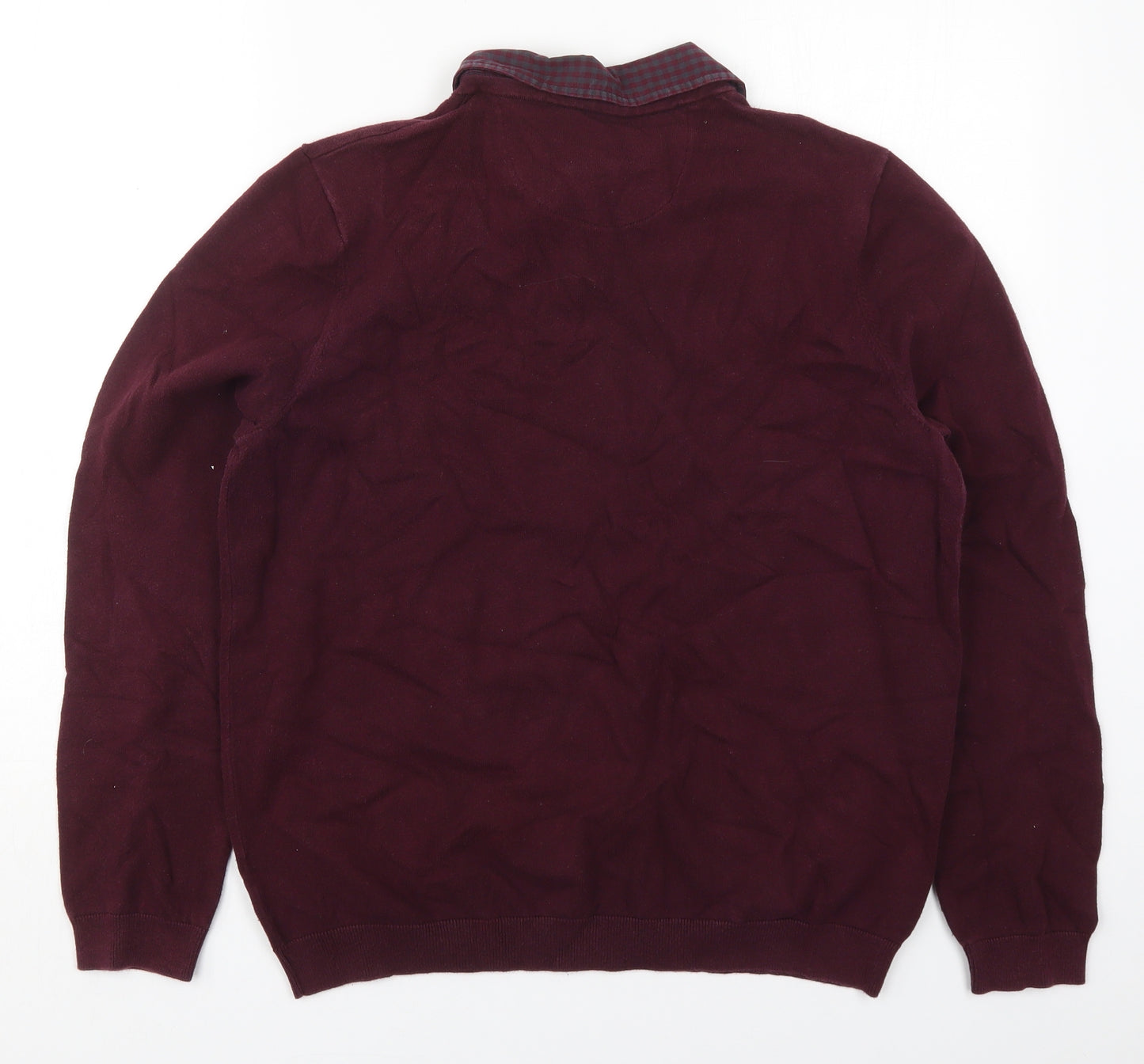 Burton Mens Purple Collared  Cotton Pullover Jumper Size L