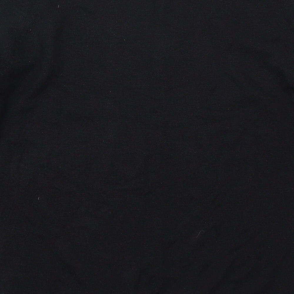 Russell Collection Womens Black V-Neck  Cotton Pullover Jumper Size S