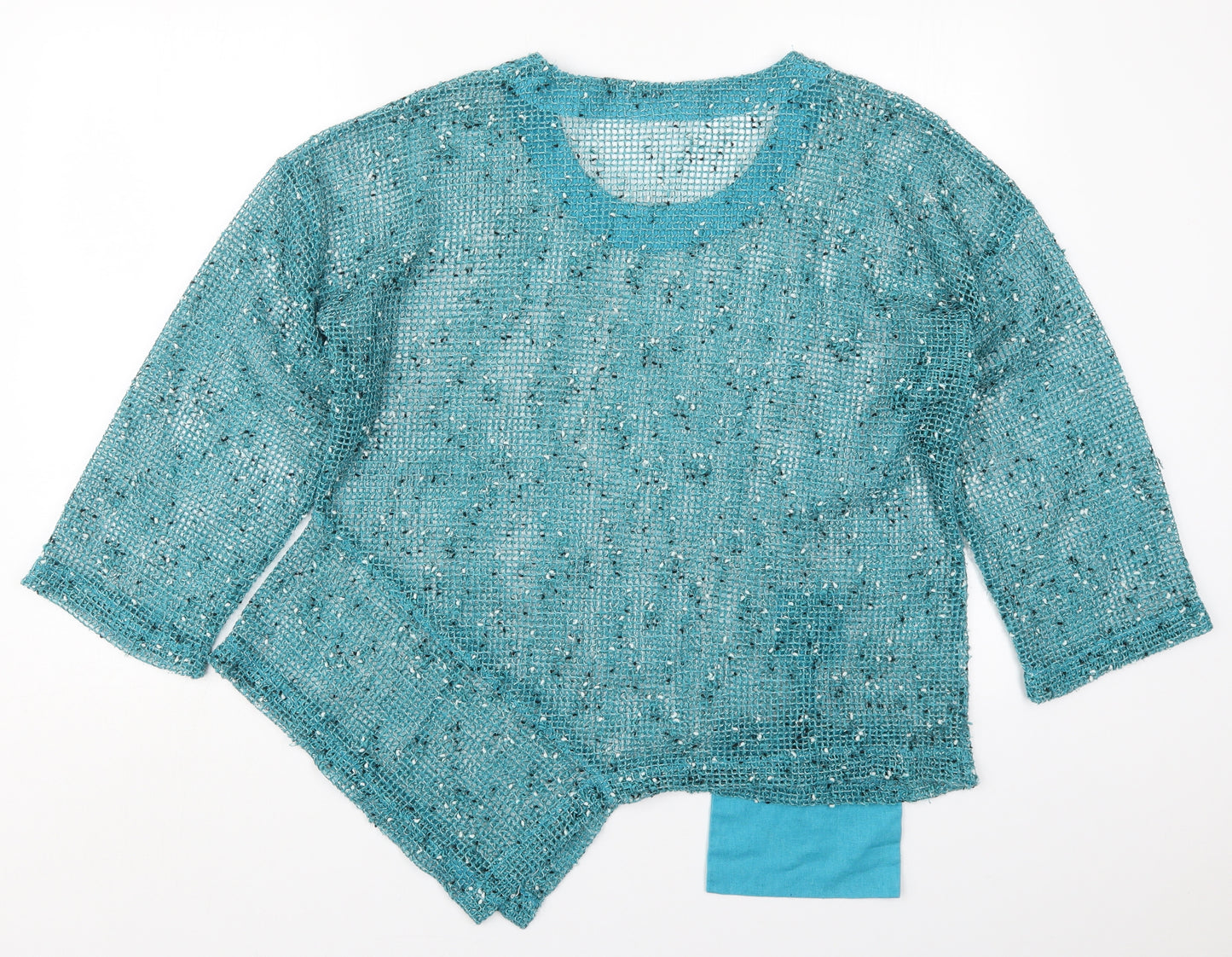 Florence Womens Blue Round Neck  Acrylic Pullover Jumper One Size