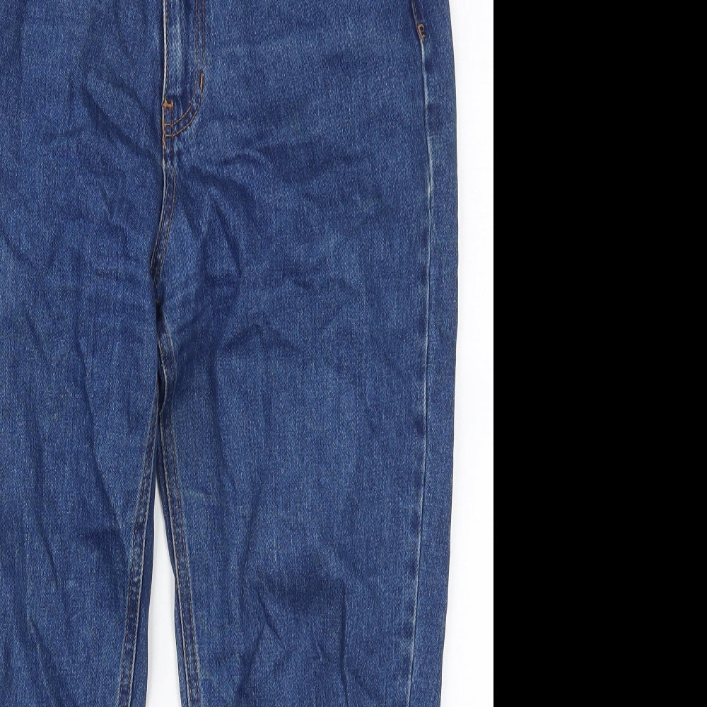 Pull & Bear Womens Blue  Cotton Mom Jeans Size 12 L27 in Regular Button
