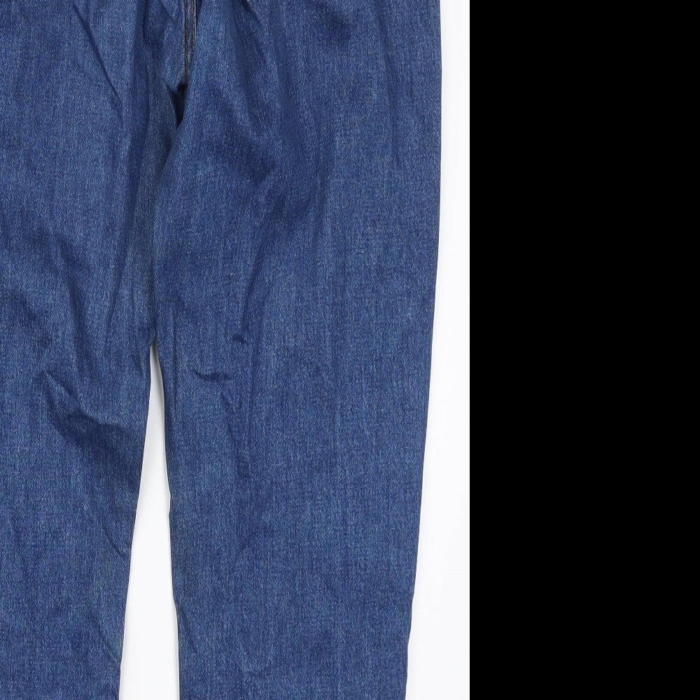 Pull & Bear Womens Blue  Cotton Mom Jeans Size 12 L27 in Regular Button