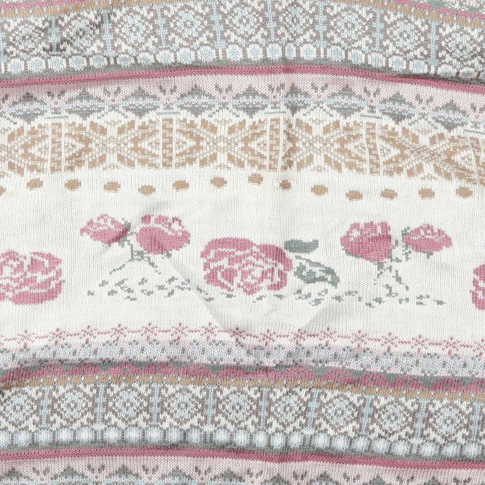 St Michael Womens Ivory Collared Geometric Acrylic Pullover Jumper Size 20   - Roses