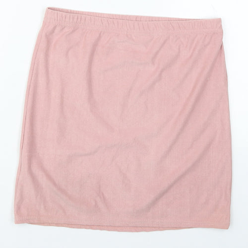 PRETTYLITTLETHING Womens Pink  Polyester Mini Skirt Size 12