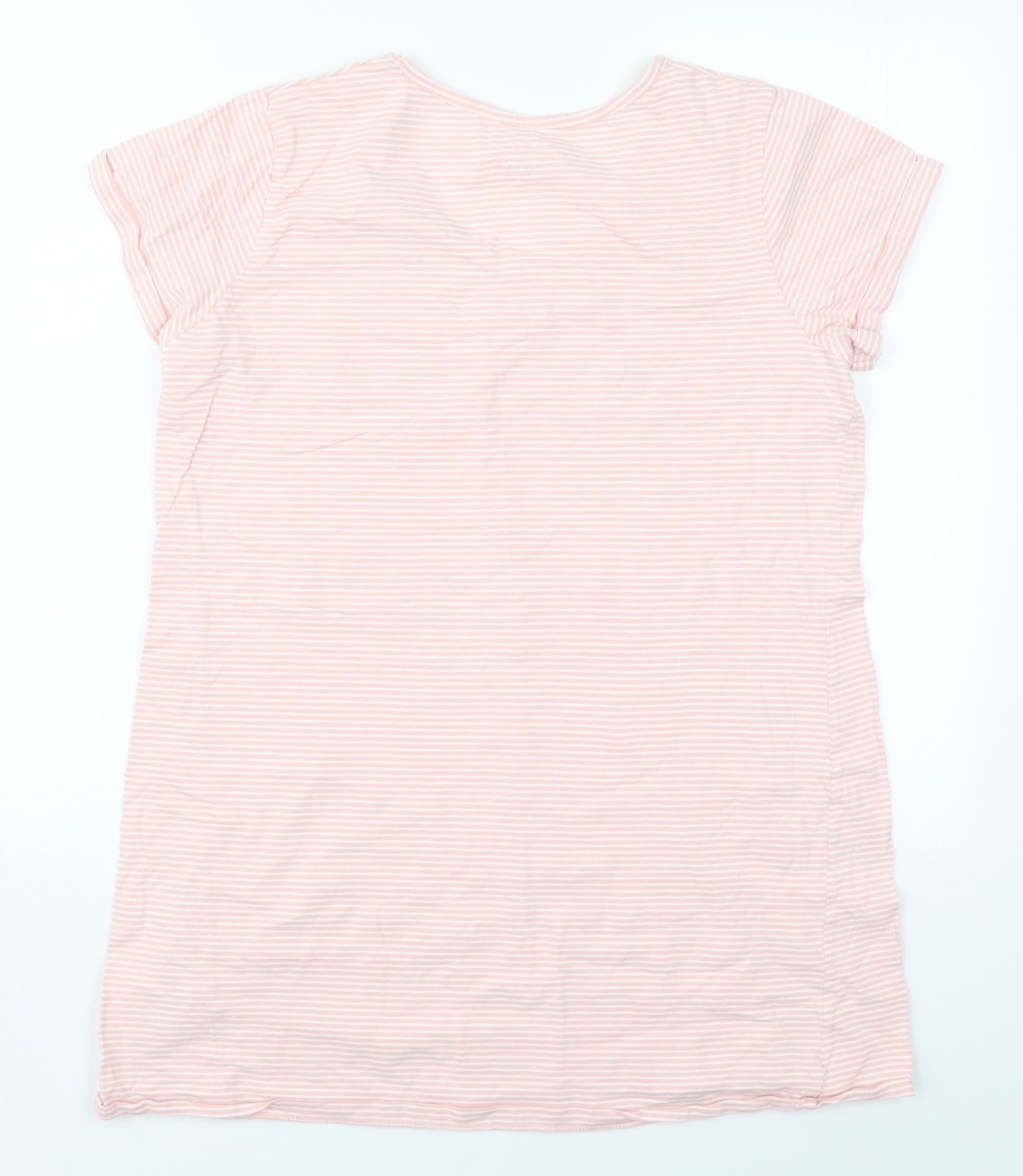 Matalan Womens Pink Striped Cotton Top Pyjama Top Size M