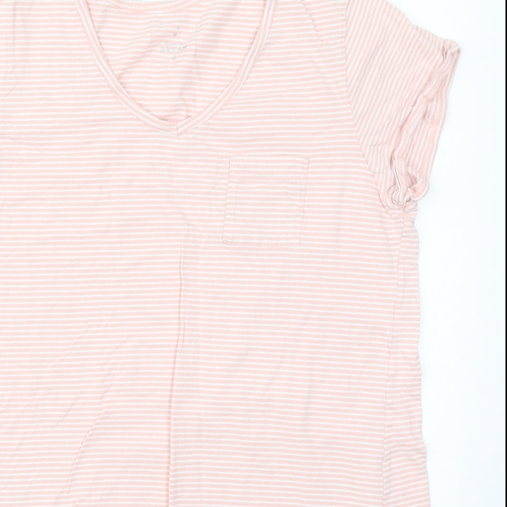 Matalan Womens Pink Striped Cotton Top Pyjama Top Size M